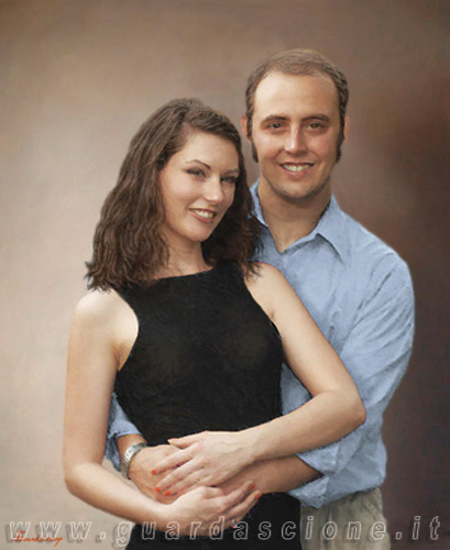ritratto di coppia eseguito da una comune foto